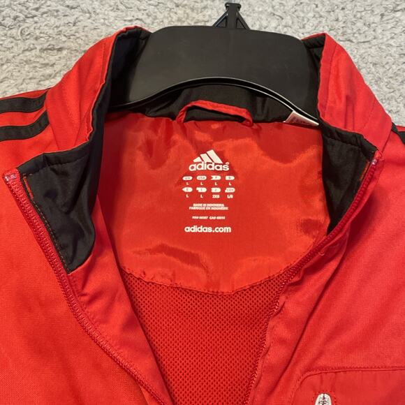 Adidas 3 Stripe RN#88387 CA#40312 Black And Red Jacket Men's Small - Picture 5 of 14